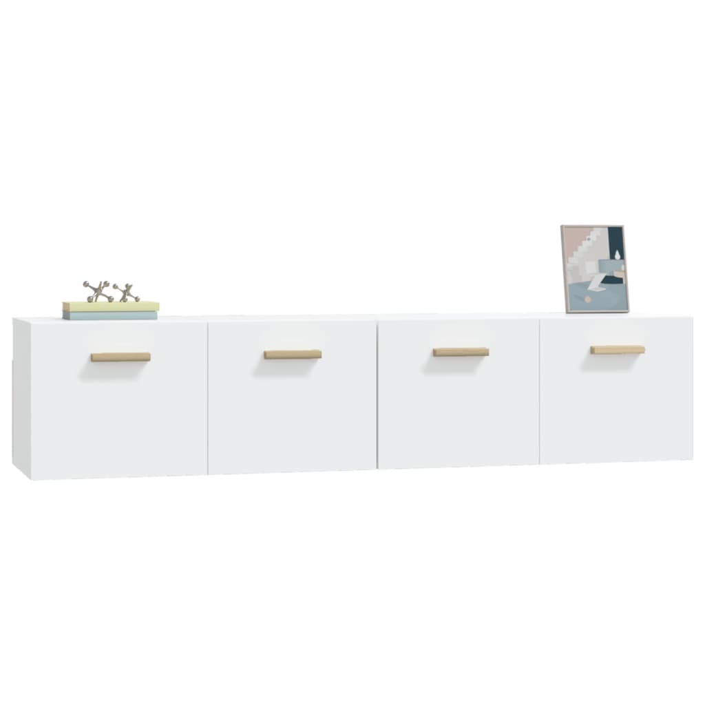 2 db fehér szerelt fa faliszekrény 80 x 35 x 36,5 cm