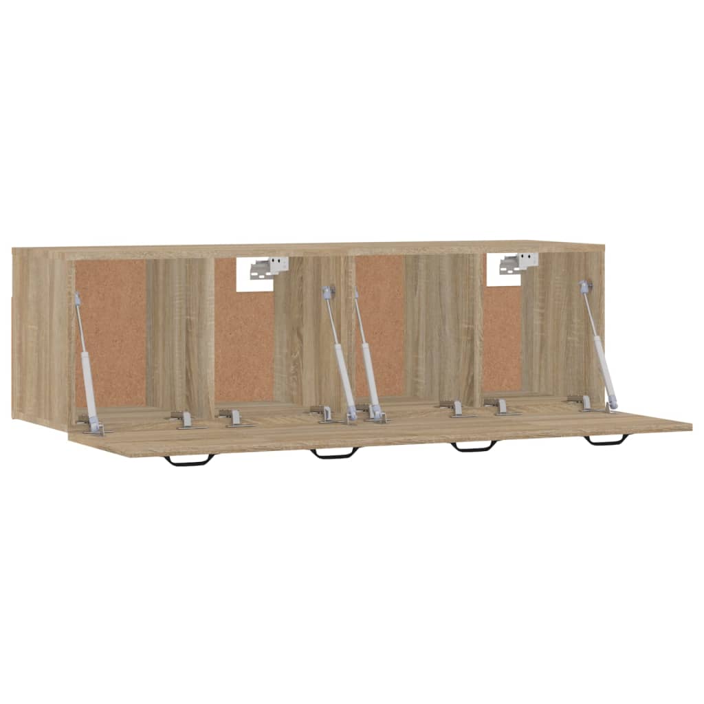 2 db sonoma-tölgyszínű szerelt fa faliszekrény 80x35x36,5 cm