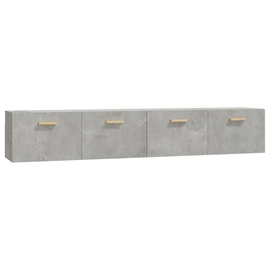 2 db betonszürke szerelt fa faliszekrény 100 x 36,5 x 35 cm