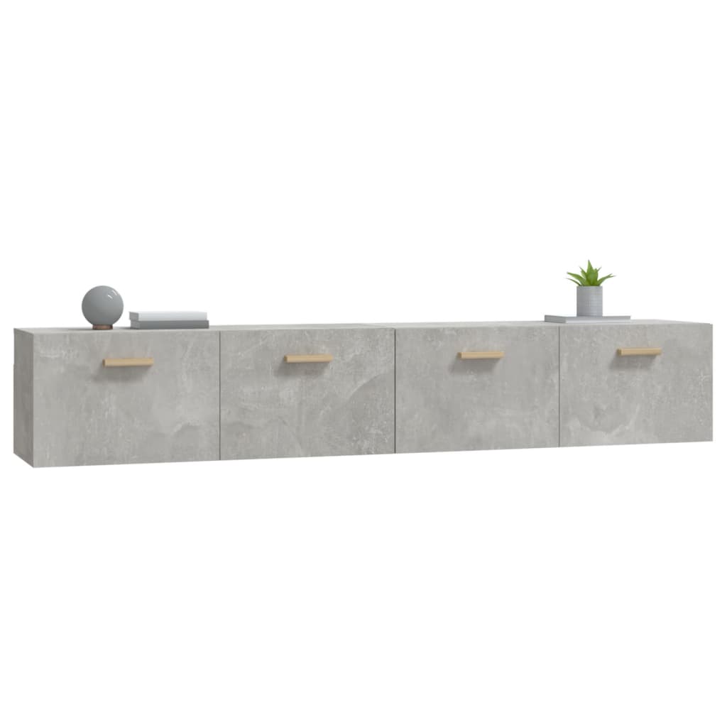2 db betonszürke szerelt fa faliszekrény 100 x 36,5 x 35 cm