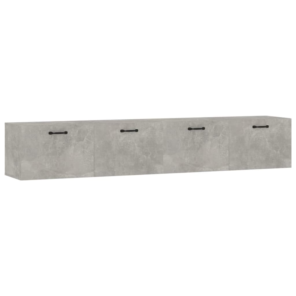 2 db betonszürke szerelt fa faliszekrény 100 x 36,5 x 35 cm
