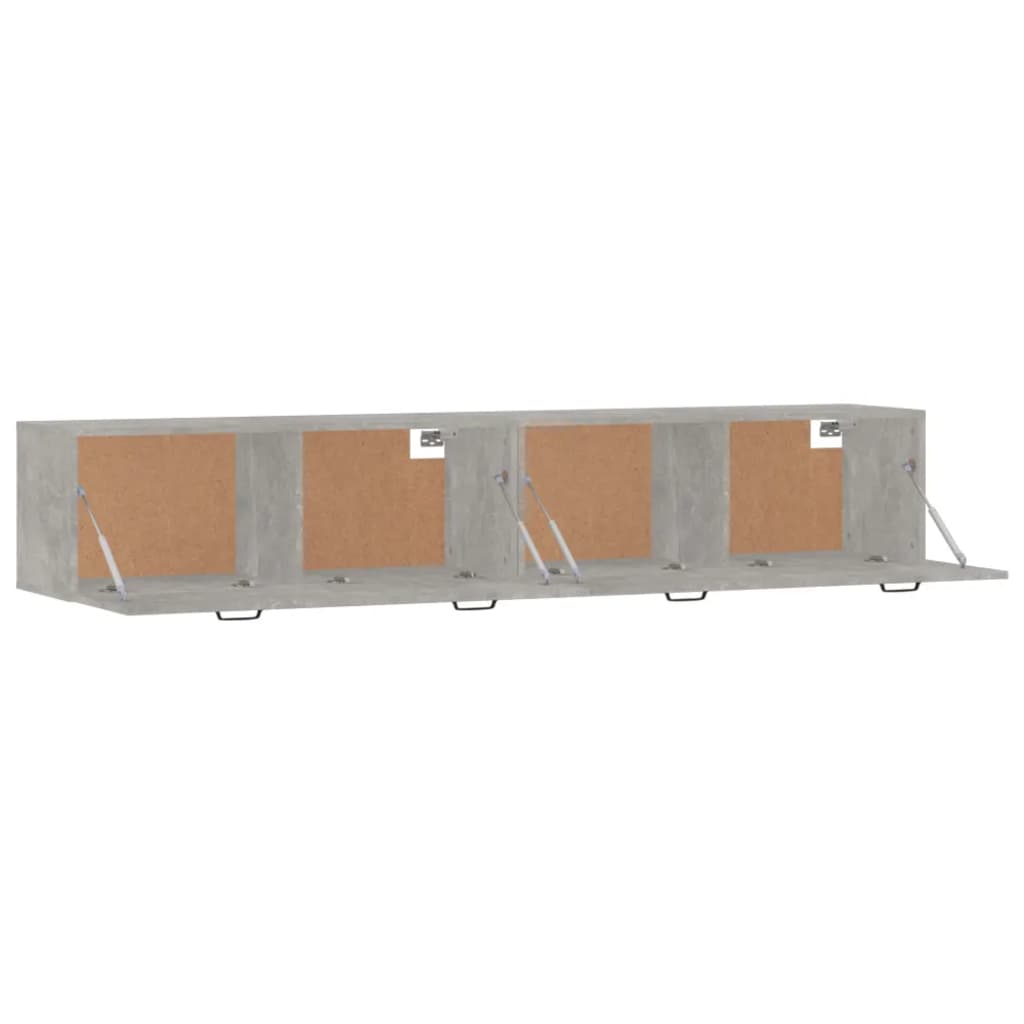 2 db betonszürke szerelt fa faliszekrény 100 x 36,5 x 35 cm