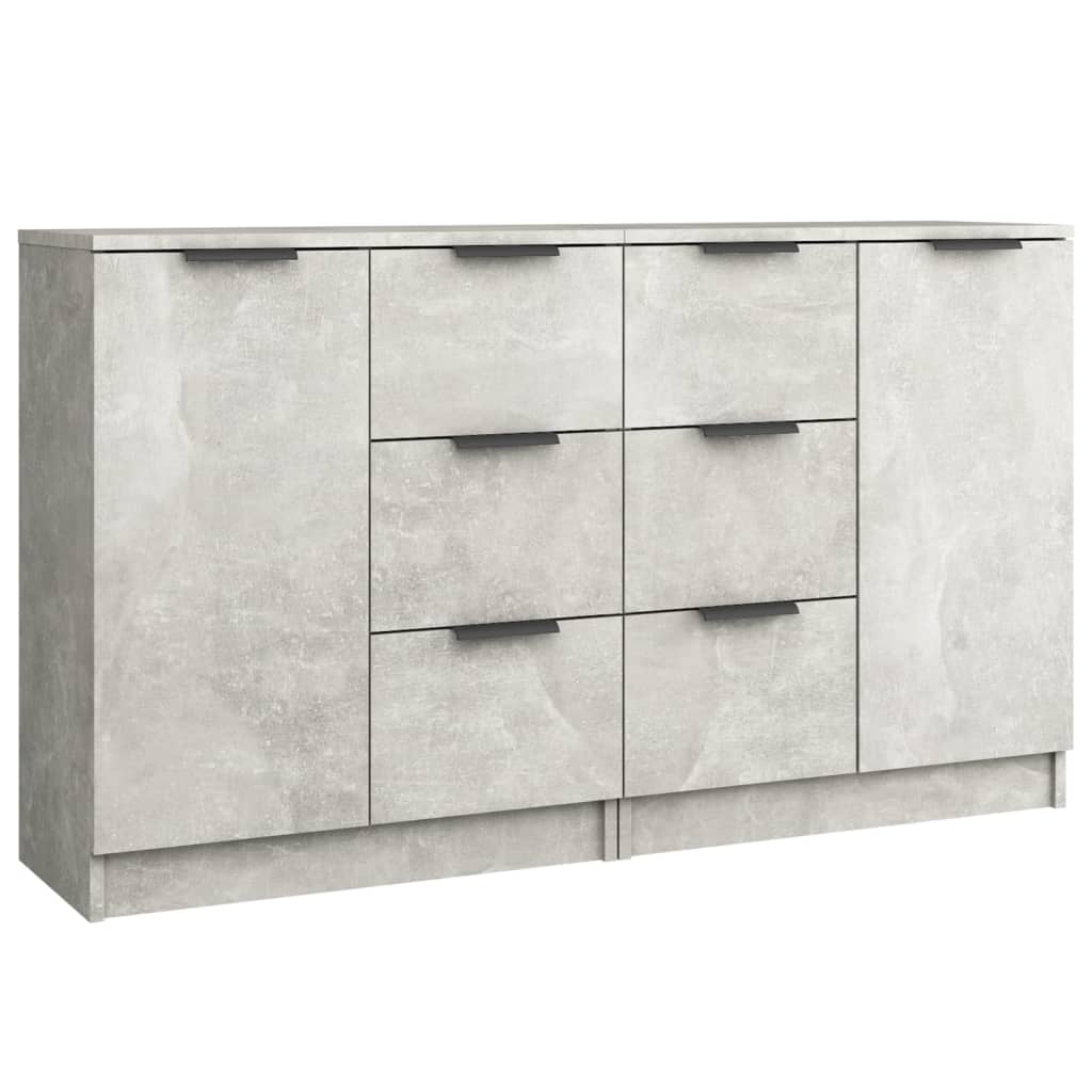 2 db betonszürke szerelt fa tálalóasztal 60 x 30 x 70 cm