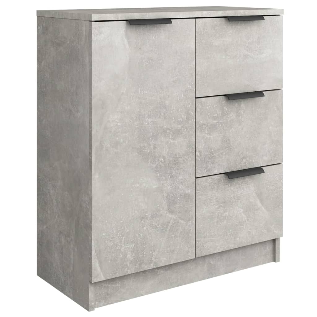 2 db betonszürke szerelt fa tálalóasztal 60 x 30 x 70 cm