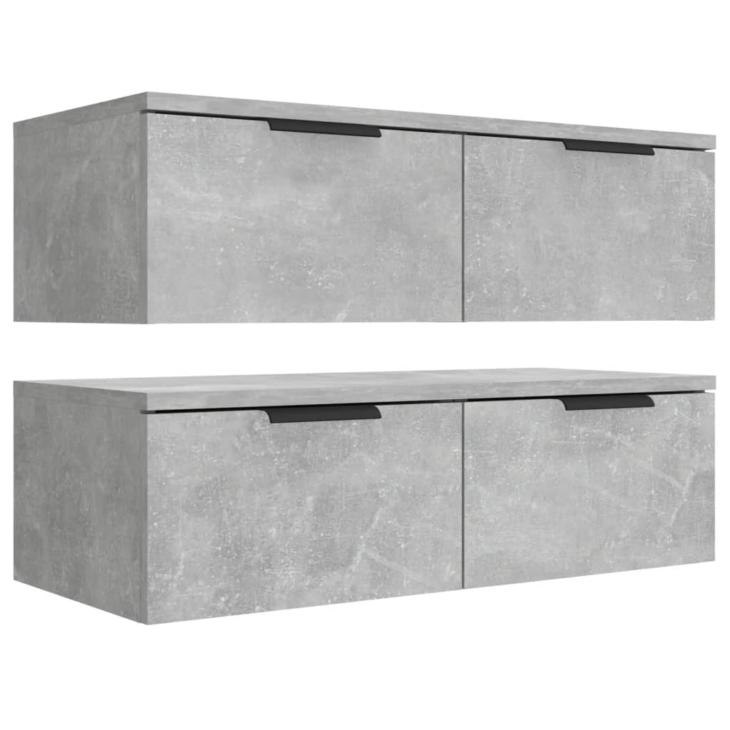 2 db betonszürke szerelt fa fali szekrény 68 x 30 x 20 cm 2 db betonszürke szerelt fa fali szekrény 68 x 30 x 20 cm