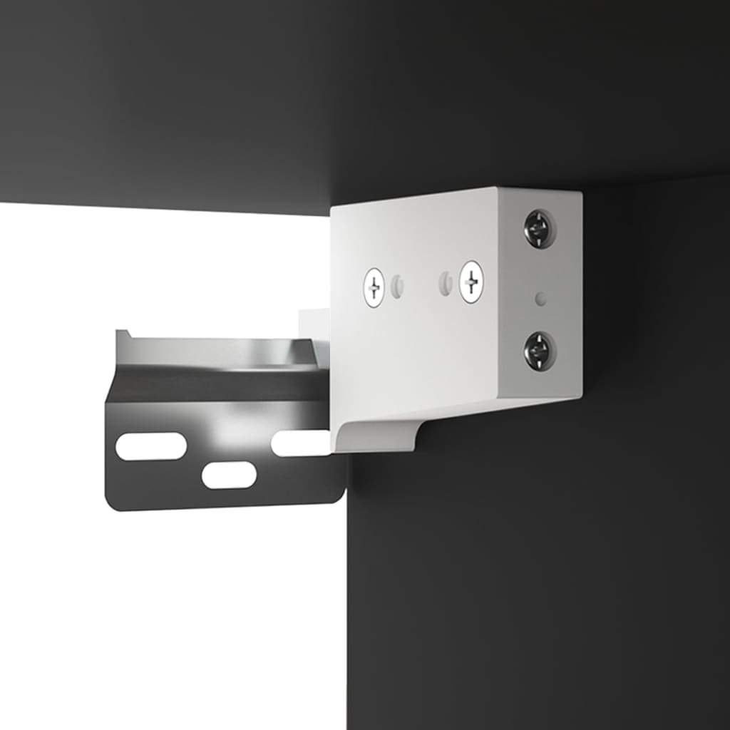 2 db fekete szerelt fa faliszekrény 102 x 30 x 20 cm