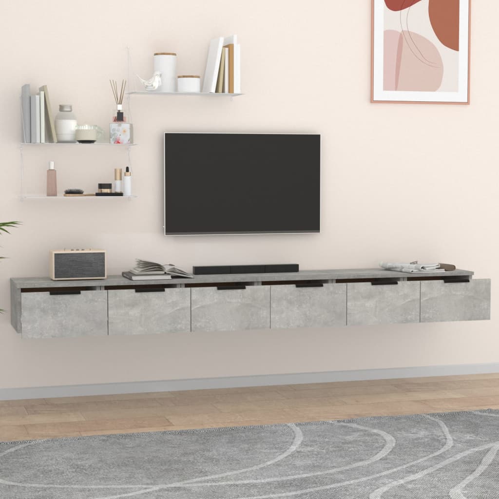 2 db betonszürke szerelt fa faliszekrény 102 x 30 x 20 cm 2 db betonszürke szerelt fa faliszekrény 102 x 30 x 20 cm