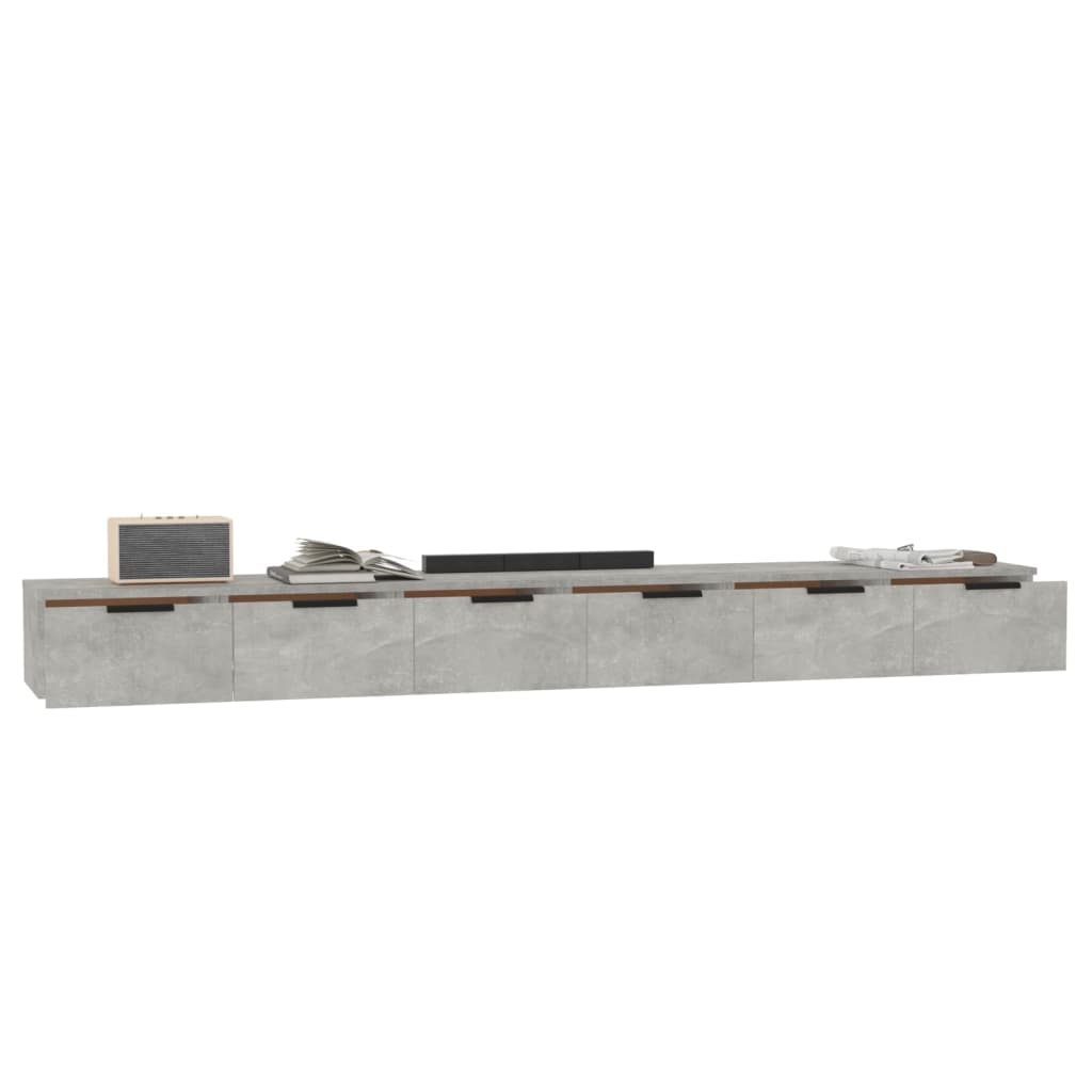2 db betonszürke szerelt fa faliszekrény 102 x 30 x 20 cm 2 db betonszürke szerelt fa faliszekrény 102 x 30 x 20 cm