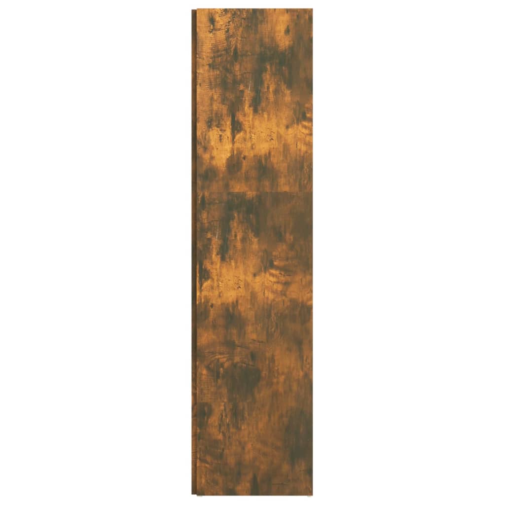 Füstös tölgyszínű szerelt fa sarokszekrény 33 x 33 x 132 cm