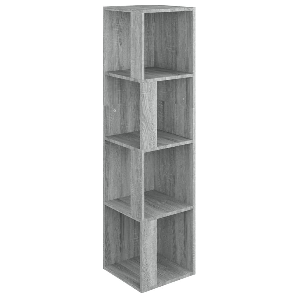 Szürke sonoma színű szerelt fa sarokszekrény 33 x 33 x 132 cm