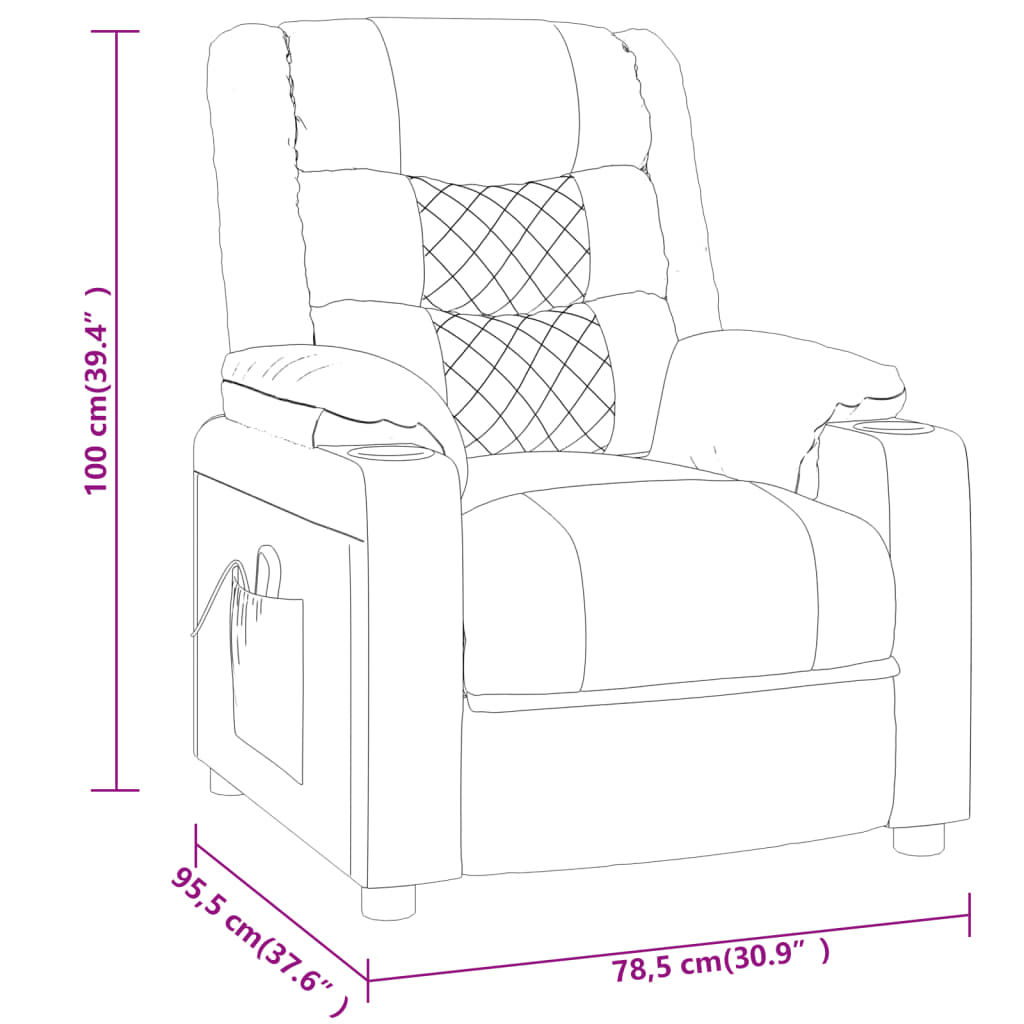 Fekete műbőr dönthető fotel