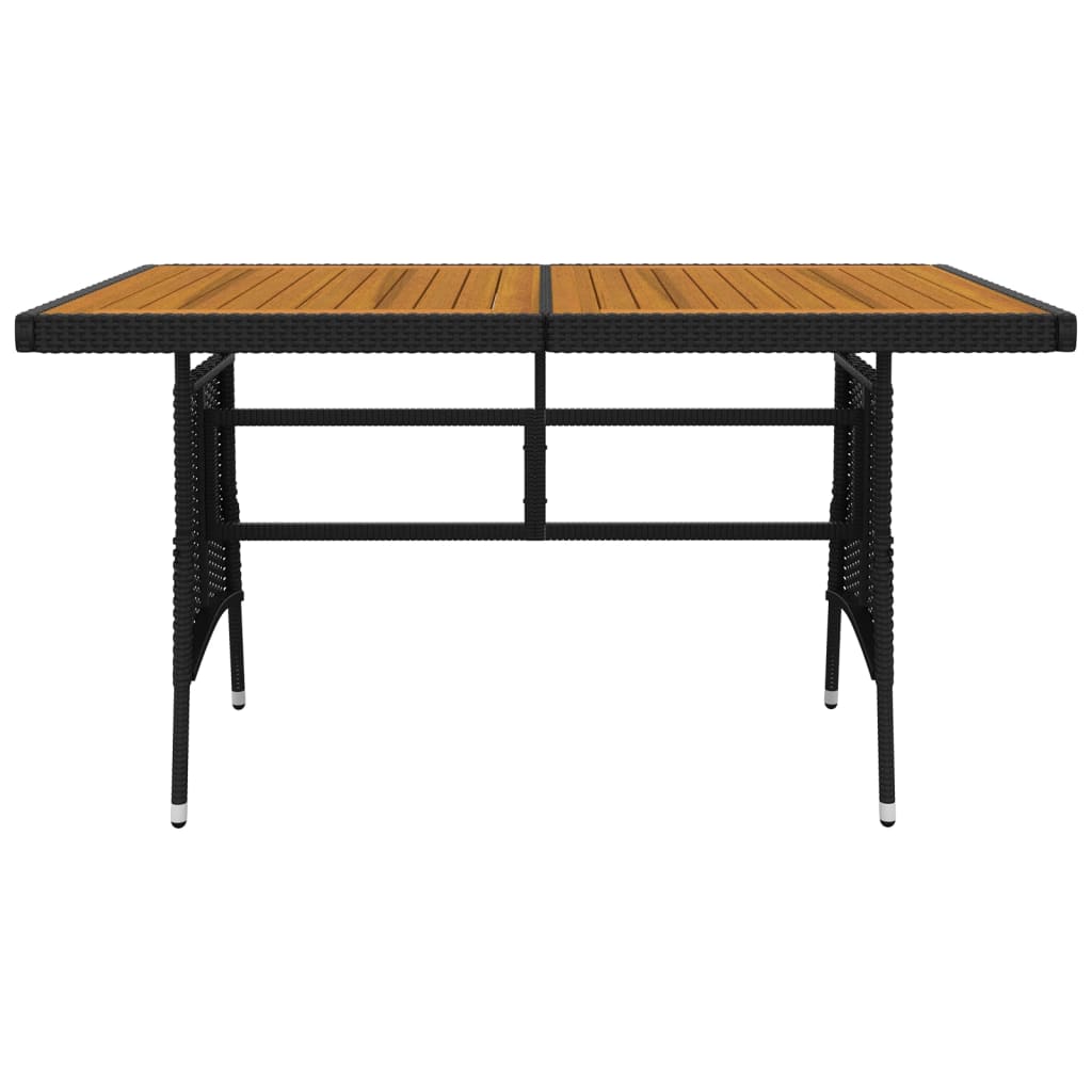 7 részes fekete polirattan kültéri étkezőgarnitúra