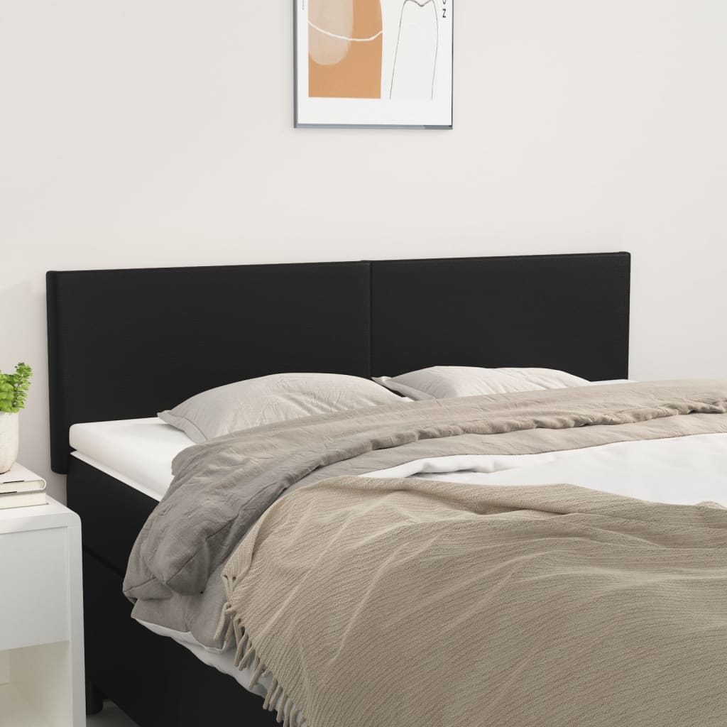 2 db fekete műbőr fejtámla 72 x 5 x 78/88 cm
