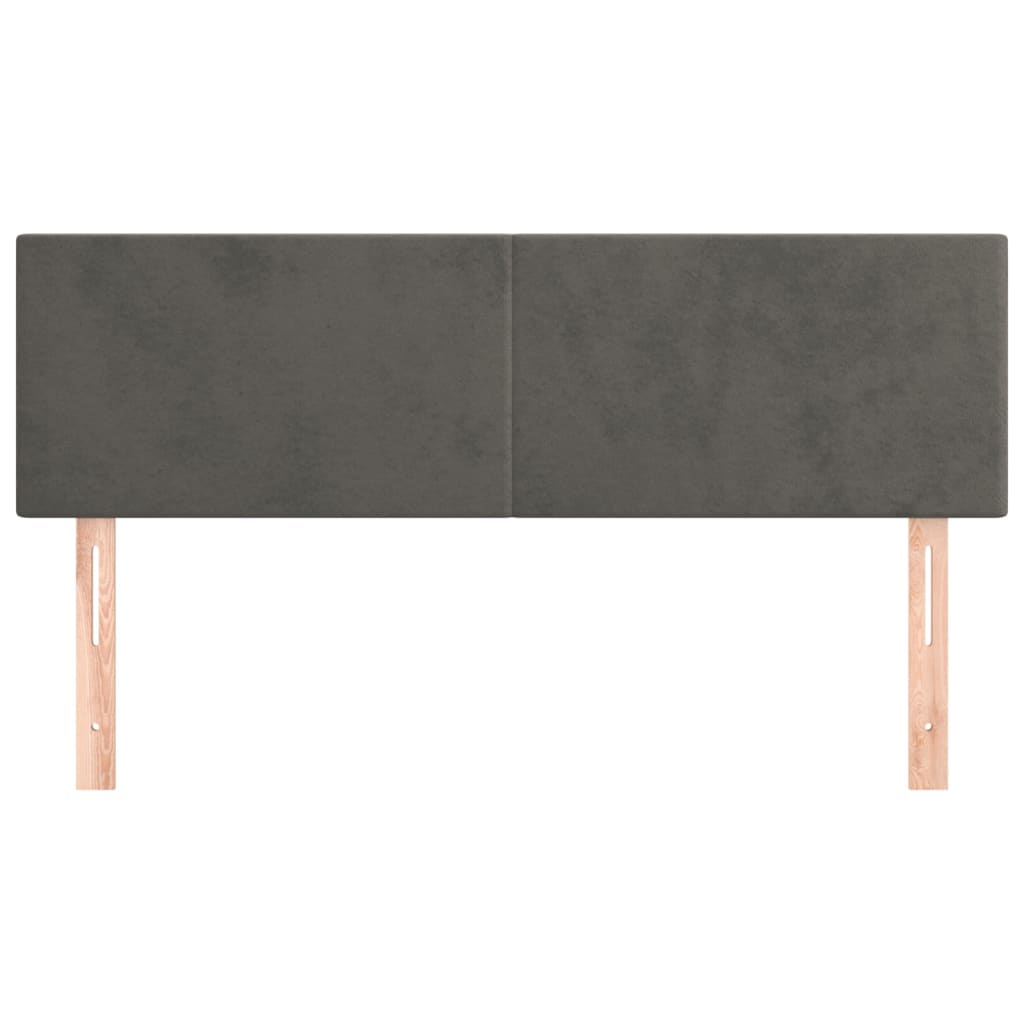 2 db sötétszürke bársony fejtámla 72 x 5 x 78/88 cm