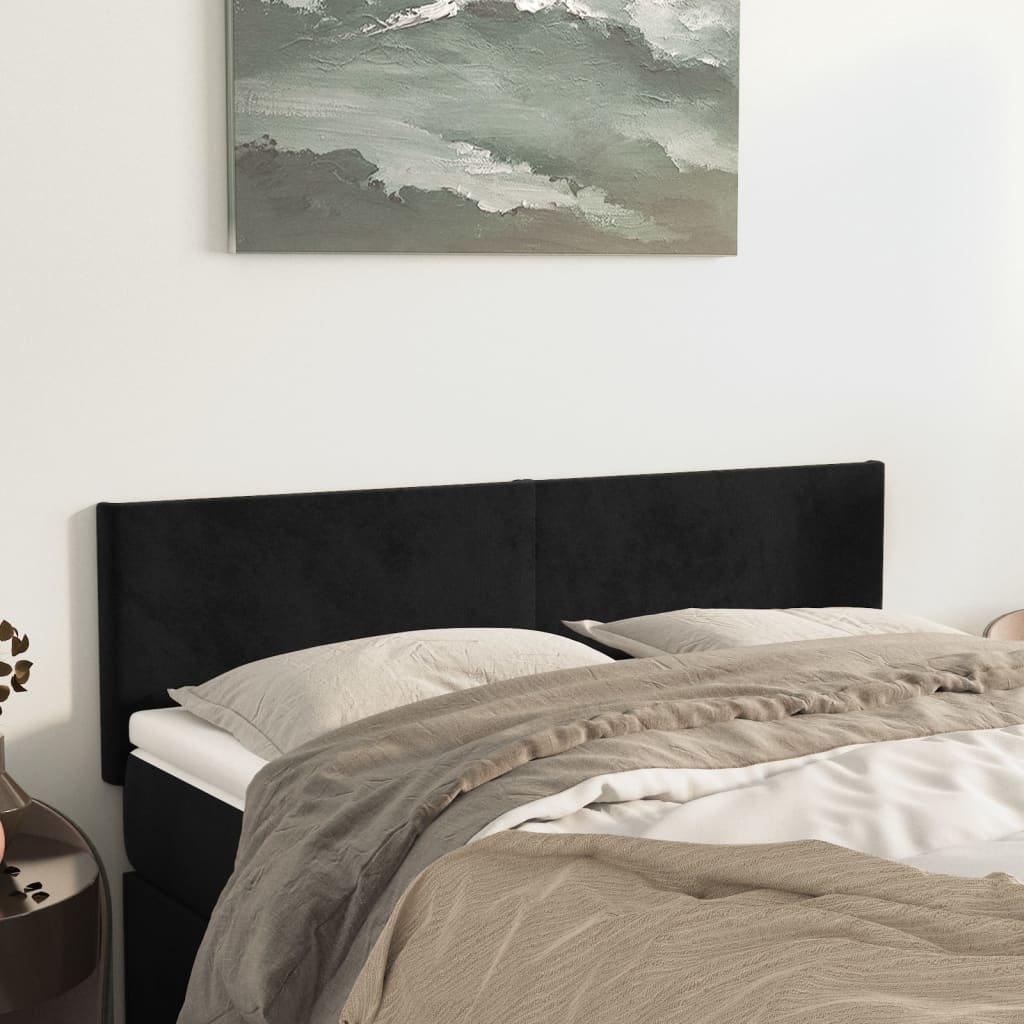 2 db fekete bársony fejtámla 72 x 5 x 78/88 cm