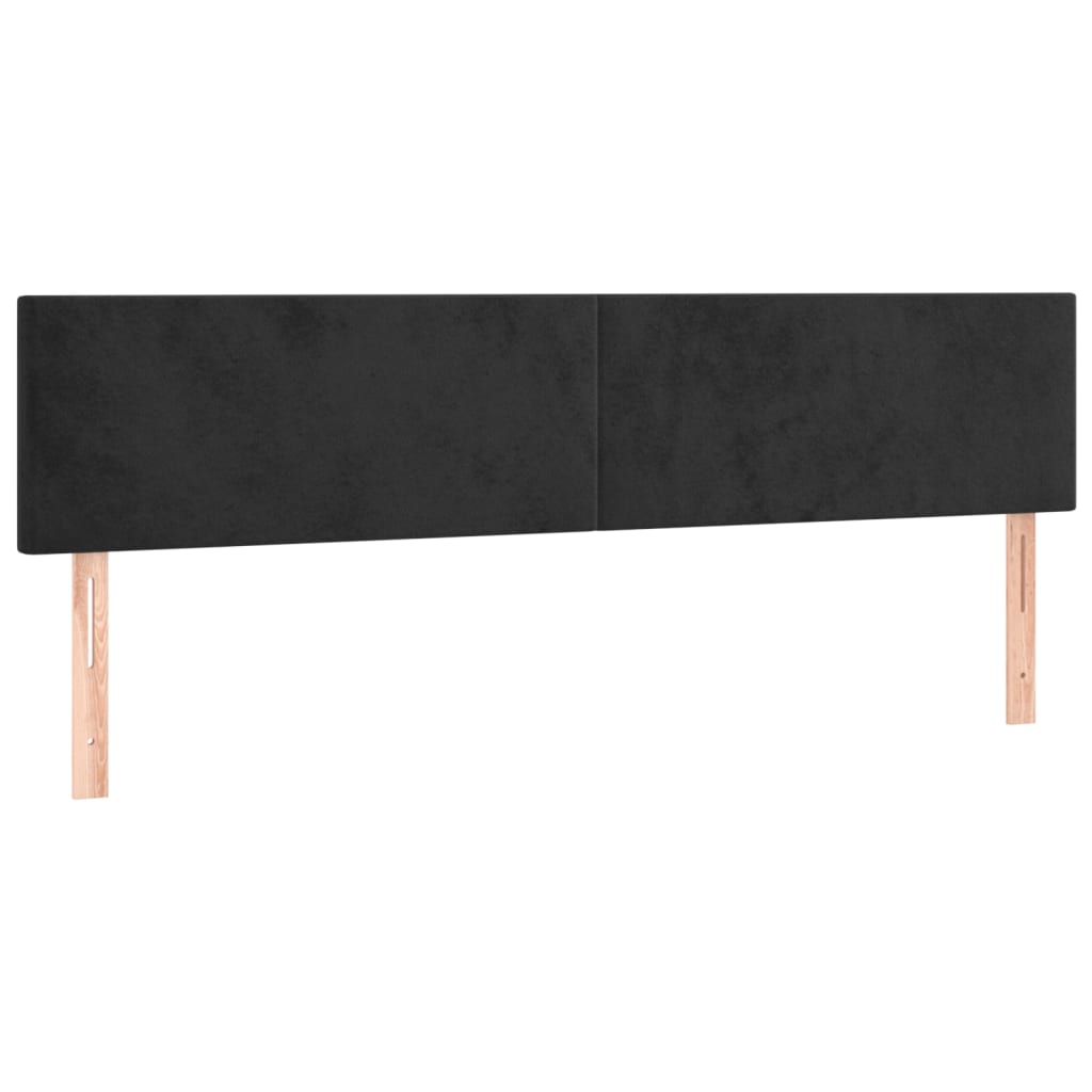 2 db fekete bársony fejtámla 100x5x78/88 cm