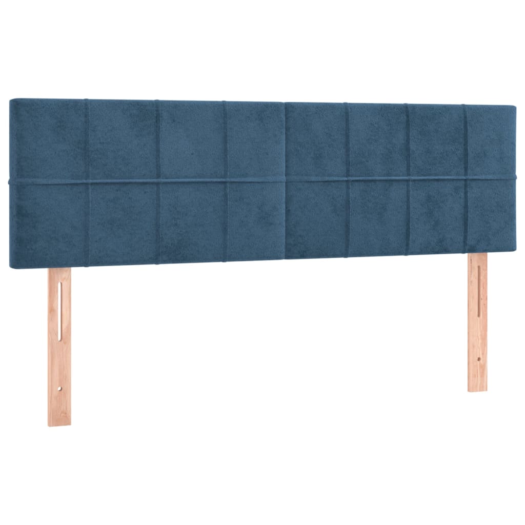 2 db sötétkék bársony fejtámla 72 x 5 x 78/88 cm