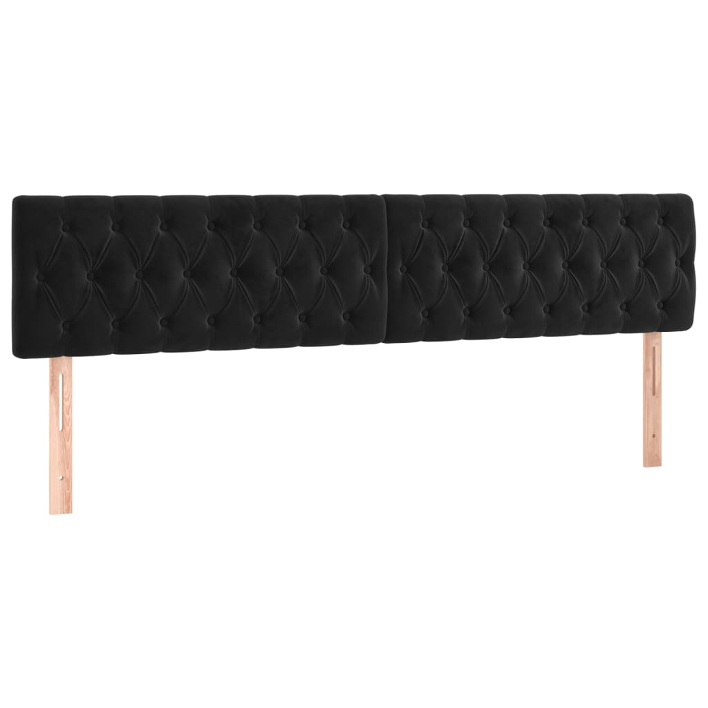 2 db fekete bársony fejtámla 90x7x78/88 cm