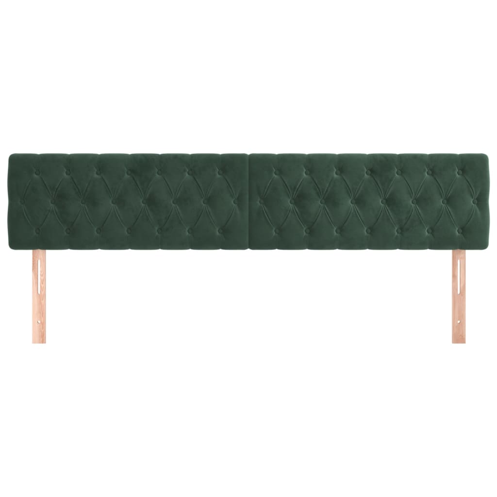 2 db sötétzöld bársony fejtámla 90x7x78/88 cm