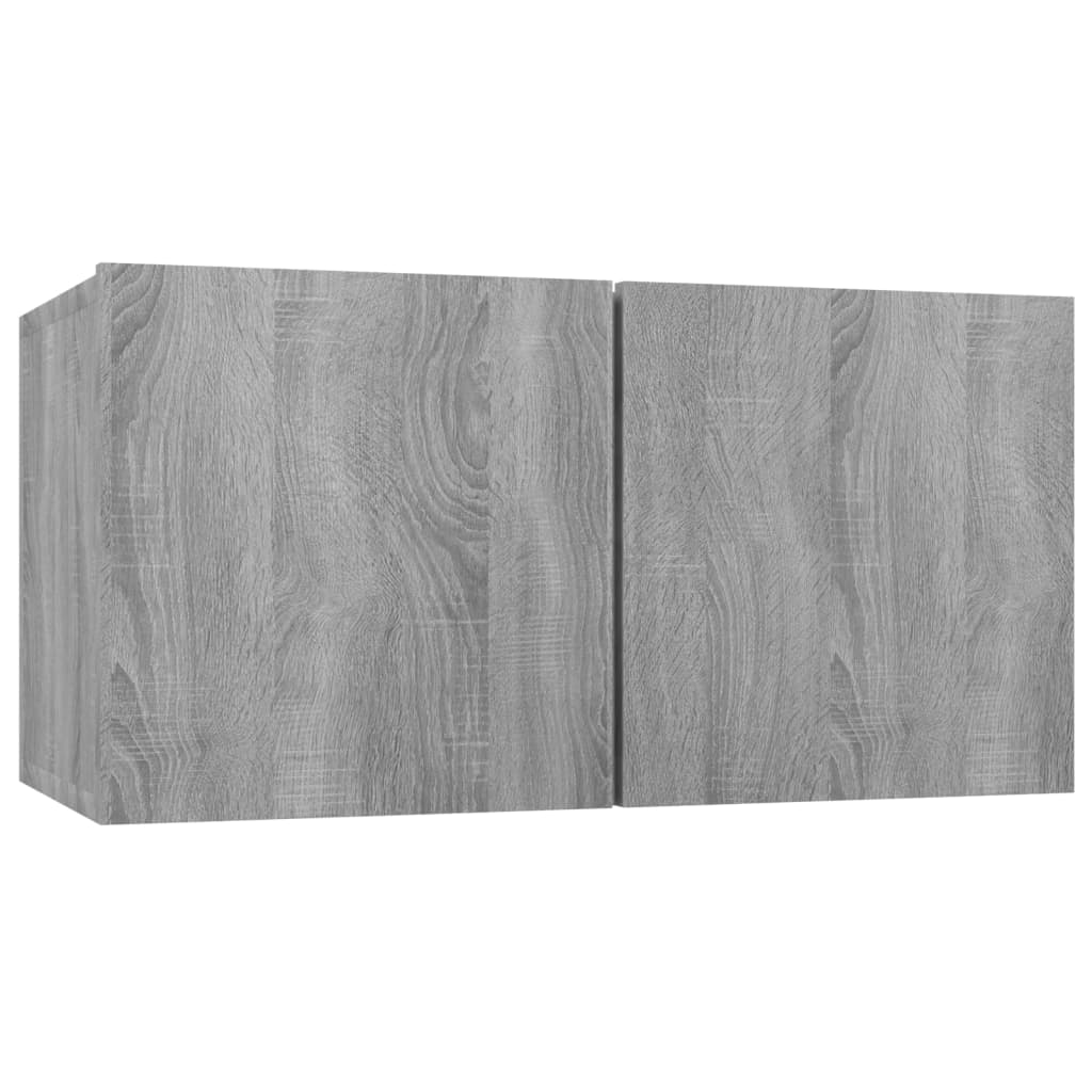 4 db szürke sonoma színű szerelt fa fali tv-szekrény 60x30x30cm 4 db szürke sonoma színű szerelt fa fali tv-szekrény 60x30x30cm