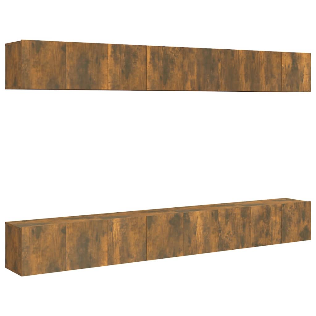 8 db füstös tölgyszínű szerelt fa tv-szekrény 60 x 30 x 30 cm 8 db füstös tölgyszínű szerelt fa tv-szekrény 60 x 30 x 30 cm