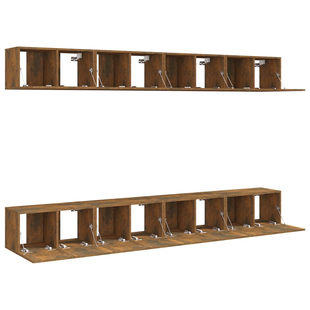 8 db füstös tölgyszínű szerelt fa tv-szekrény 60 x 30 x 30 cm 8 db füstös tölgyszínű szerelt fa tv-szekrény 60 x 30 x 30 cm