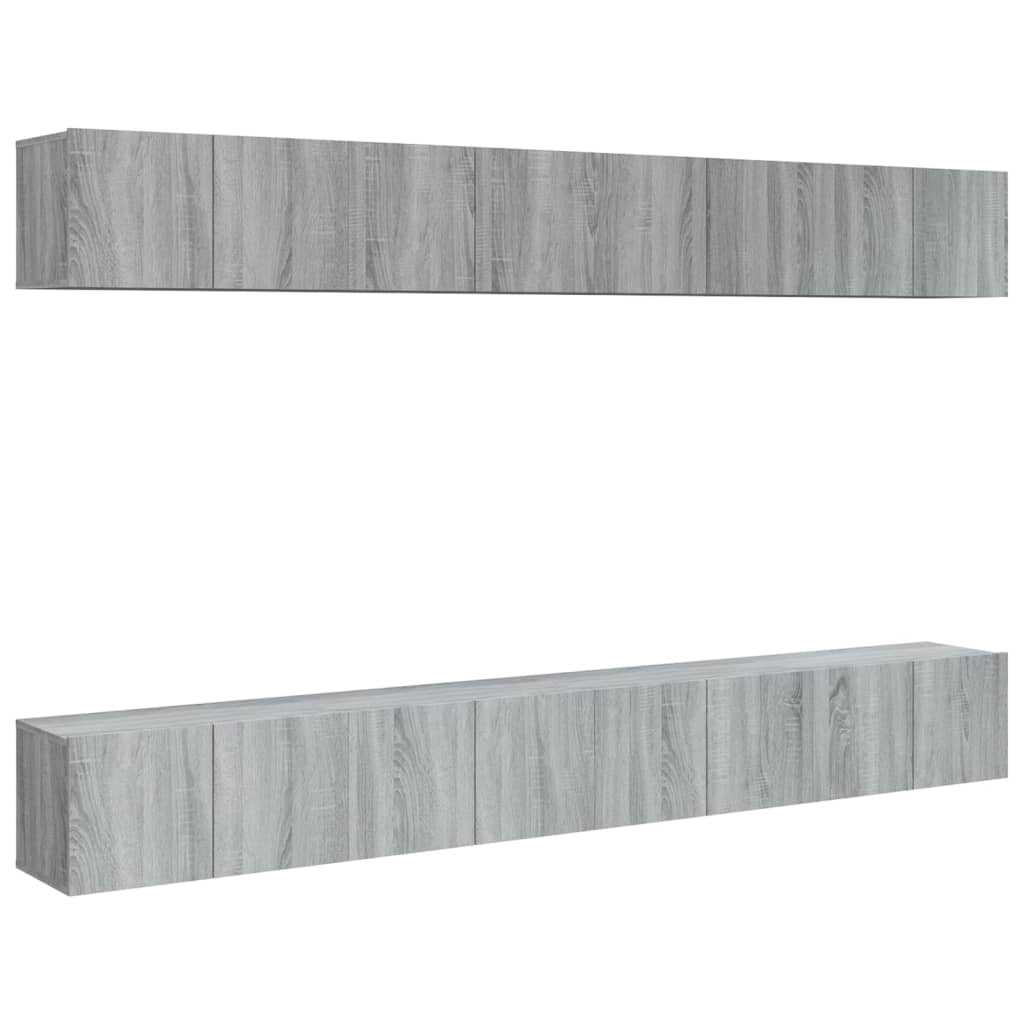 8 db szürke sonoma színű szerelt fa tv-szekrény 60 x 30 x 30 cm 8 db szürke sonoma színű szerelt fa tv-szekrény 60 x 30 x 30 cm