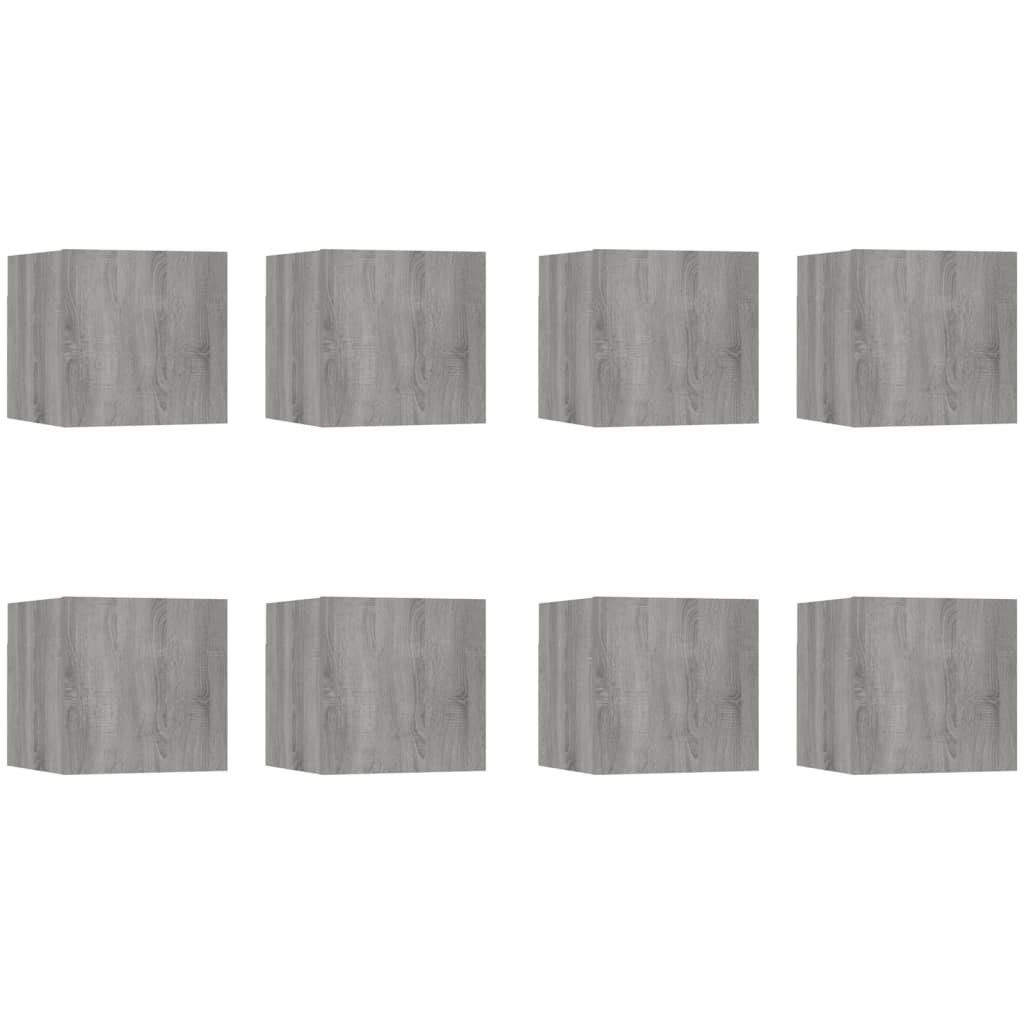 8 db szürke sonoma színű fali tv-szekrény 30,5 x 30 x 30 cm 8 db szürke sonoma színű fali tv-szekrény 30,5 x 30 x 30 cm