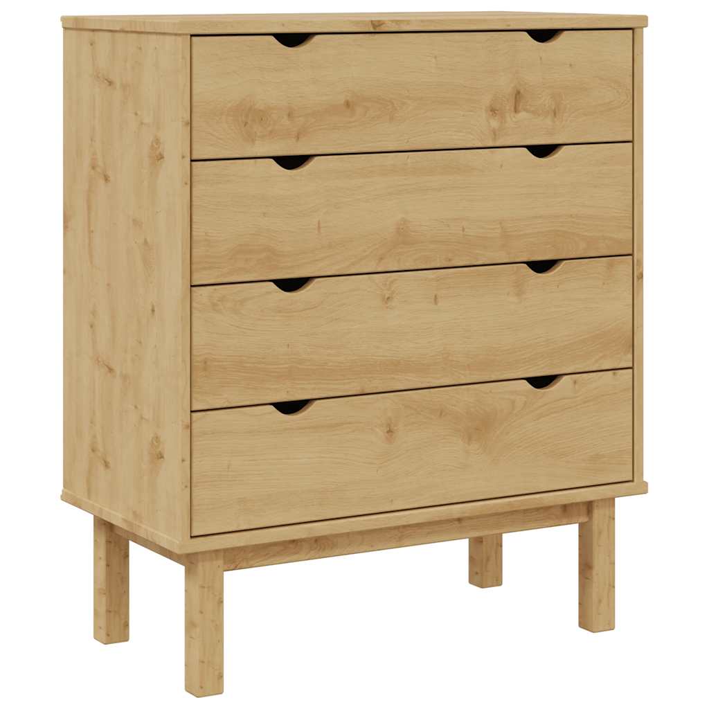 Otta tömör fenyőfa fiókos szekrény 76,5 x 39,5 x 90 cm