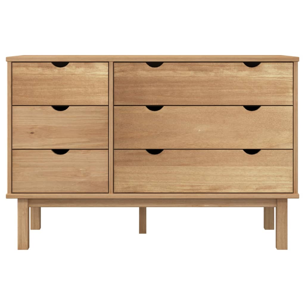 Tömör fenyőfa fiókos szekrény 113,5 x 39,5 x 73 cm Tömör fenyőfa fiókos szekrény 113,5 x 39,5 x 73 cm