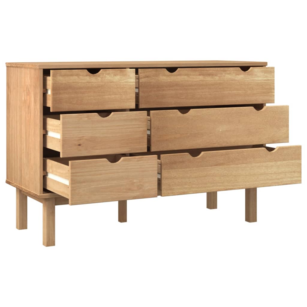 Tömör fenyőfa fiókos szekrény 113,5 x 39,5 x 73 cm Tömör fenyőfa fiókos szekrény 113,5 x 39,5 x 73 cm