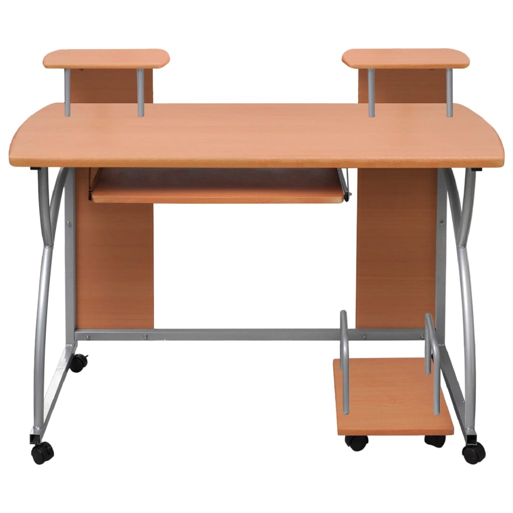Barna szerelt fa számítógépasztal 110 x 52 x 88,5 cm Barna szerelt fa számítógépasztal 110 x 52 x 88,5 cm