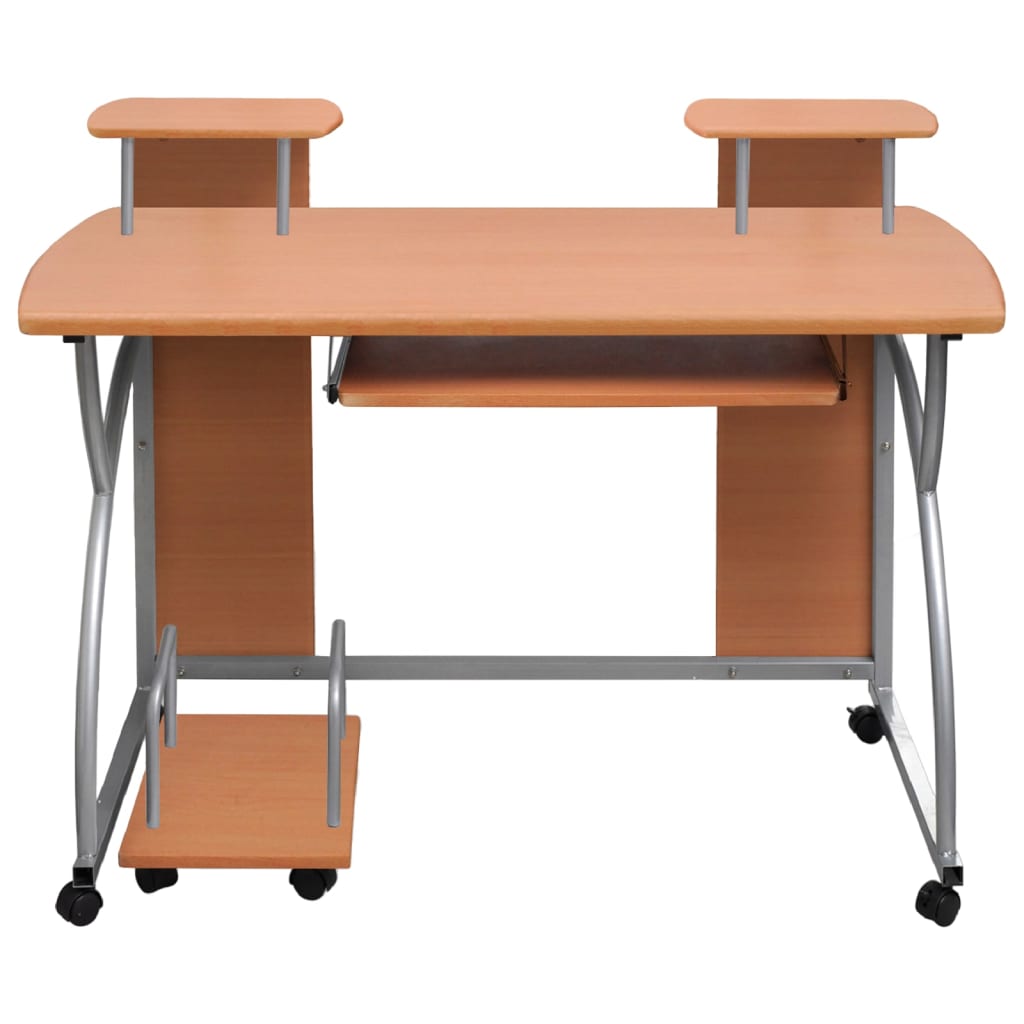 Barna szerelt fa számítógépasztal 110 x 52 x 88,5 cm Barna szerelt fa számítógépasztal 110 x 52 x 88,5 cm
