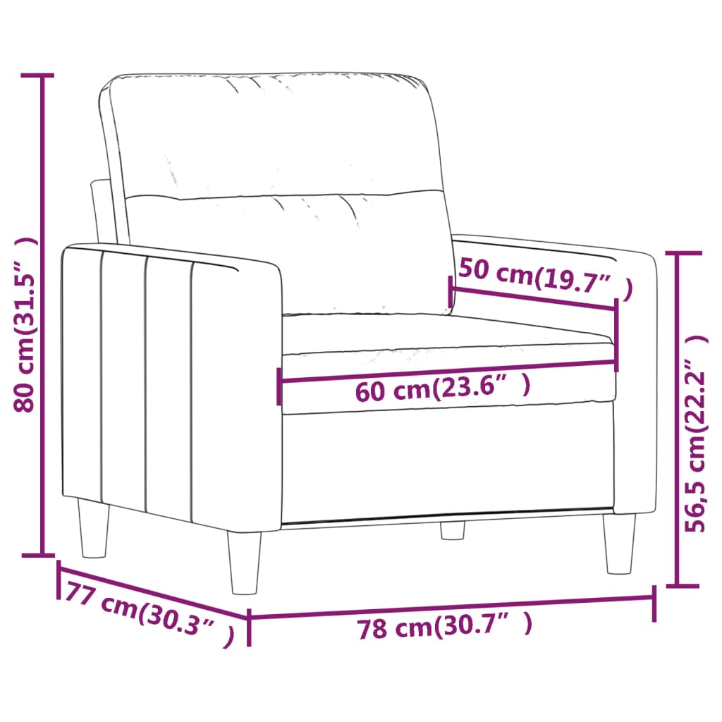 Egyszemélyes sötétszürke szövet kanapé 60 cm