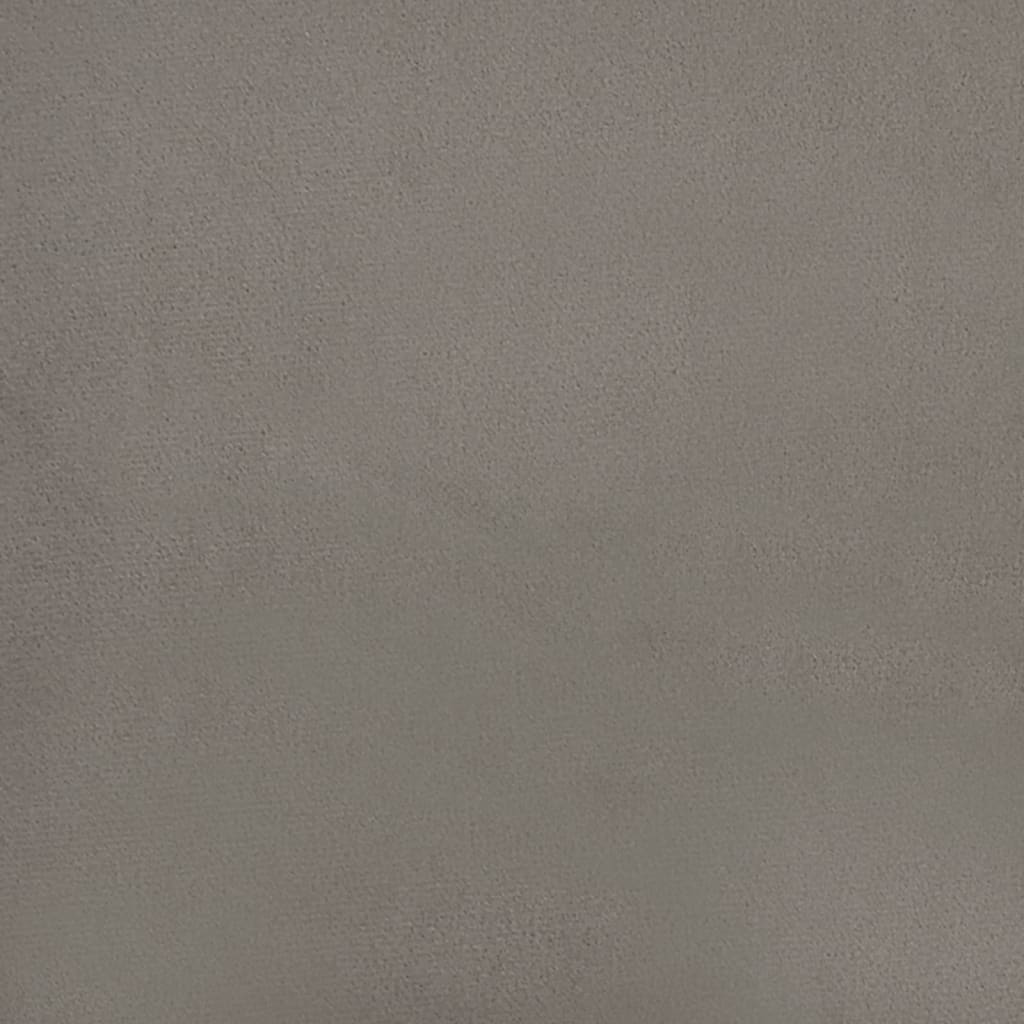 Kétszemélyes világosszürke bársony kanapé 120 cm