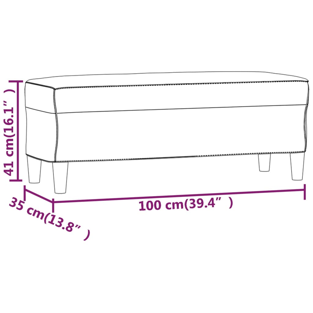 Barna műbőr pad 100 x 35 x 41 cm