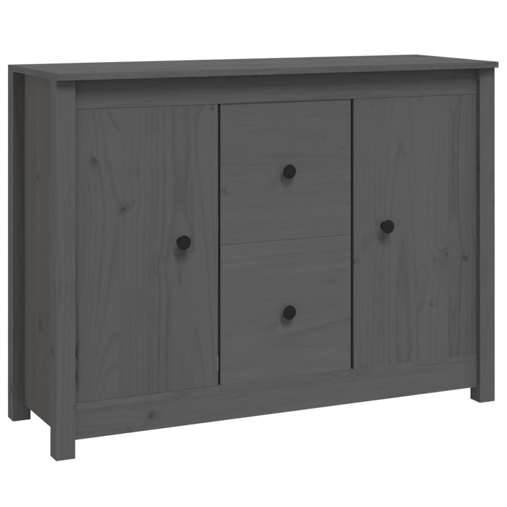 Szürke tömör fenyőfa tálalószekrény 100 x 35 x 74 cm Szürke tömör fenyőfa tálalószekrény 100 x 35 x 74 cm