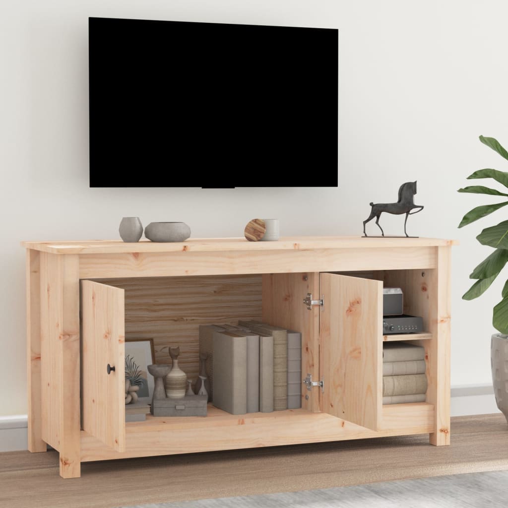 Tömör fenyőfa tv-szekrény 103 x 36,5 x 52 cm Tömör fenyőfa tv-szekrény 103 x 36,5 x 52 cm