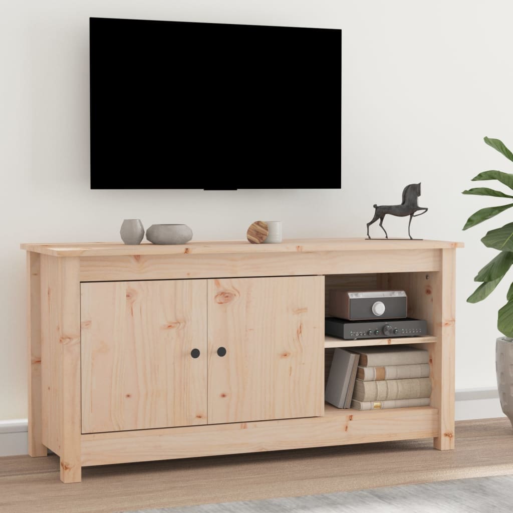 Tömör fenyőfa tv-szekrény 103 x 36,5 x 52 cm Tömör fenyőfa tv-szekrény 103 x 36,5 x 52 cm