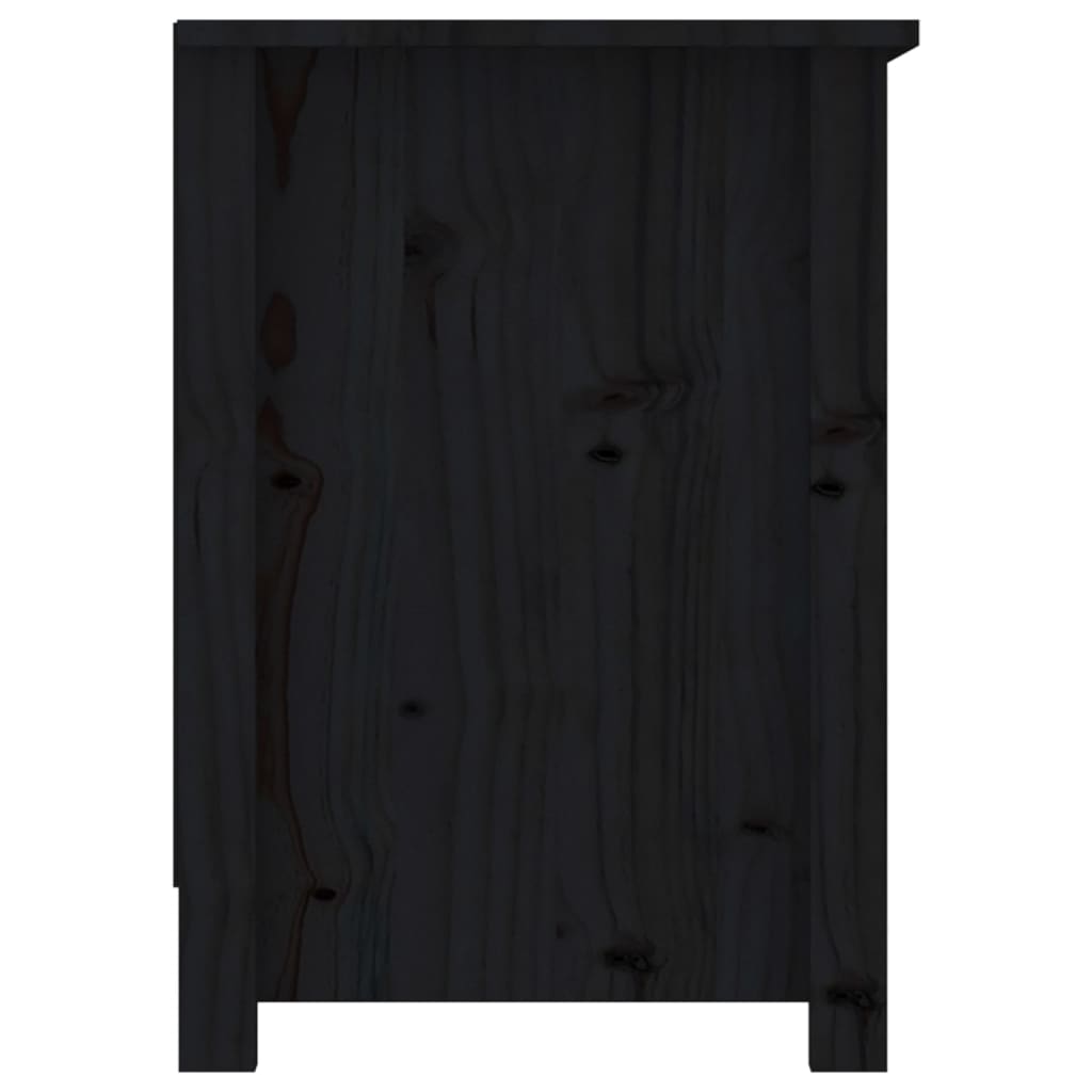 Fekete tömör fenyőfa tv-szekrény 103 x 36,5 x 52 cm Fekete tömör fenyőfa tv-szekrény 103 x 36,5 x 52 cm