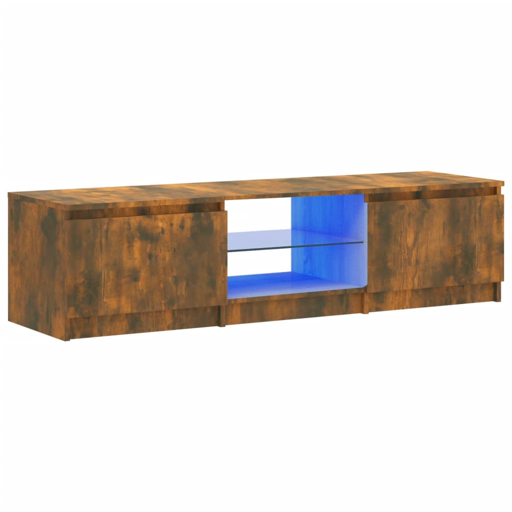 Füstös tölgyszínű tv-szekrény led-ekkel 140 x 40 x 35,5 cm Füstös tölgyszínű tv-szekrény led-ekkel 140 x 40 x 35,5 cm