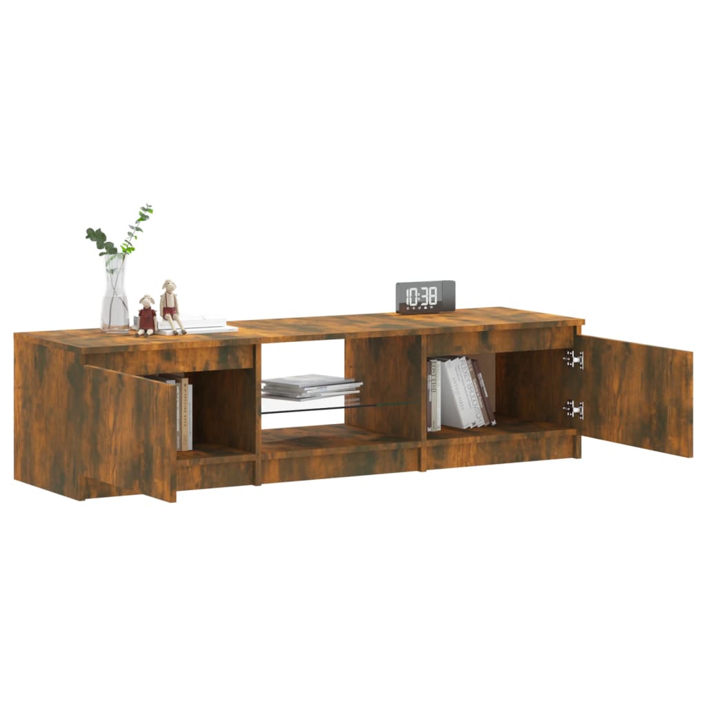 Füstös tölgyszínű tv-szekrény led-ekkel 140 x 40 x 35,5 cm Füstös tölgyszínű tv-szekrény led-ekkel 140 x 40 x 35,5 cm