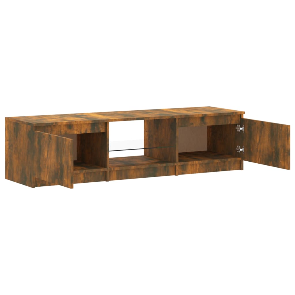 Füstös tölgyszínű tv-szekrény led-ekkel 140 x 40 x 35,5 cm Füstös tölgyszínű tv-szekrény led-ekkel 140 x 40 x 35,5 cm