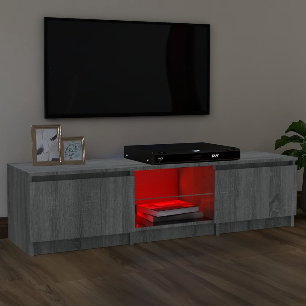 Szürke sonoma színű tv-szekrény led-ekkel 140 x 40 x 35,5 cm Szürke sonoma színű tv-szekrény led-ekkel 140 x 40 x 35,5 cm