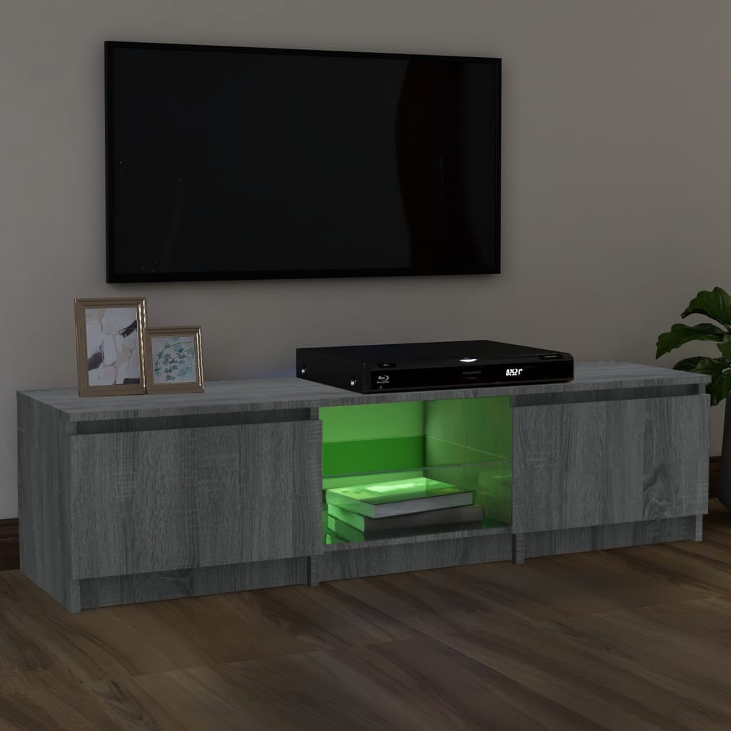 Szürke sonoma színű tv-szekrény led-ekkel 140 x 40 x 35,5 cm Szürke sonoma színű tv-szekrény led-ekkel 140 x 40 x 35,5 cm