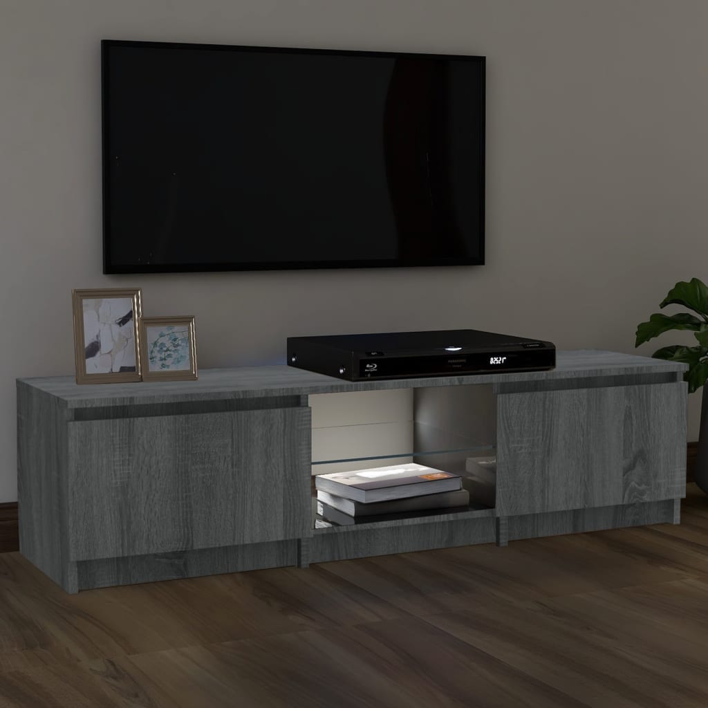 Szürke sonoma színű tv-szekrény led-ekkel 140 x 40 x 35,5 cm Szürke sonoma színű tv-szekrény led-ekkel 140 x 40 x 35,5 cm