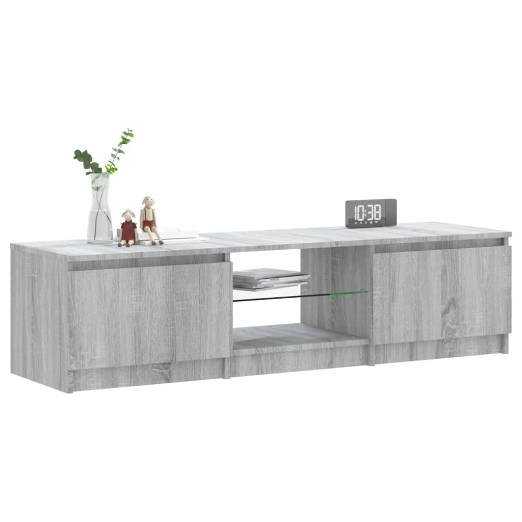 Szürke sonoma színű tv-szekrény led-ekkel 140 x 40 x 35,5 cm Szürke sonoma színű tv-szekrény led-ekkel 140 x 40 x 35,5 cm