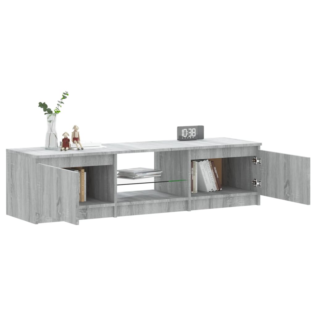 Szürke sonoma színű tv-szekrény led-ekkel 140 x 40 x 35,5 cm Szürke sonoma színű tv-szekrény led-ekkel 140 x 40 x 35,5 cm