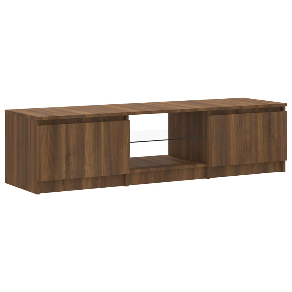 Barna tölgyszínű tv-szekrény led-ekkel 140 x 40 x 35,5 cm Barna tölgyszínű tv-szekrény led-ekkel 140 x 40 x 35,5 cm