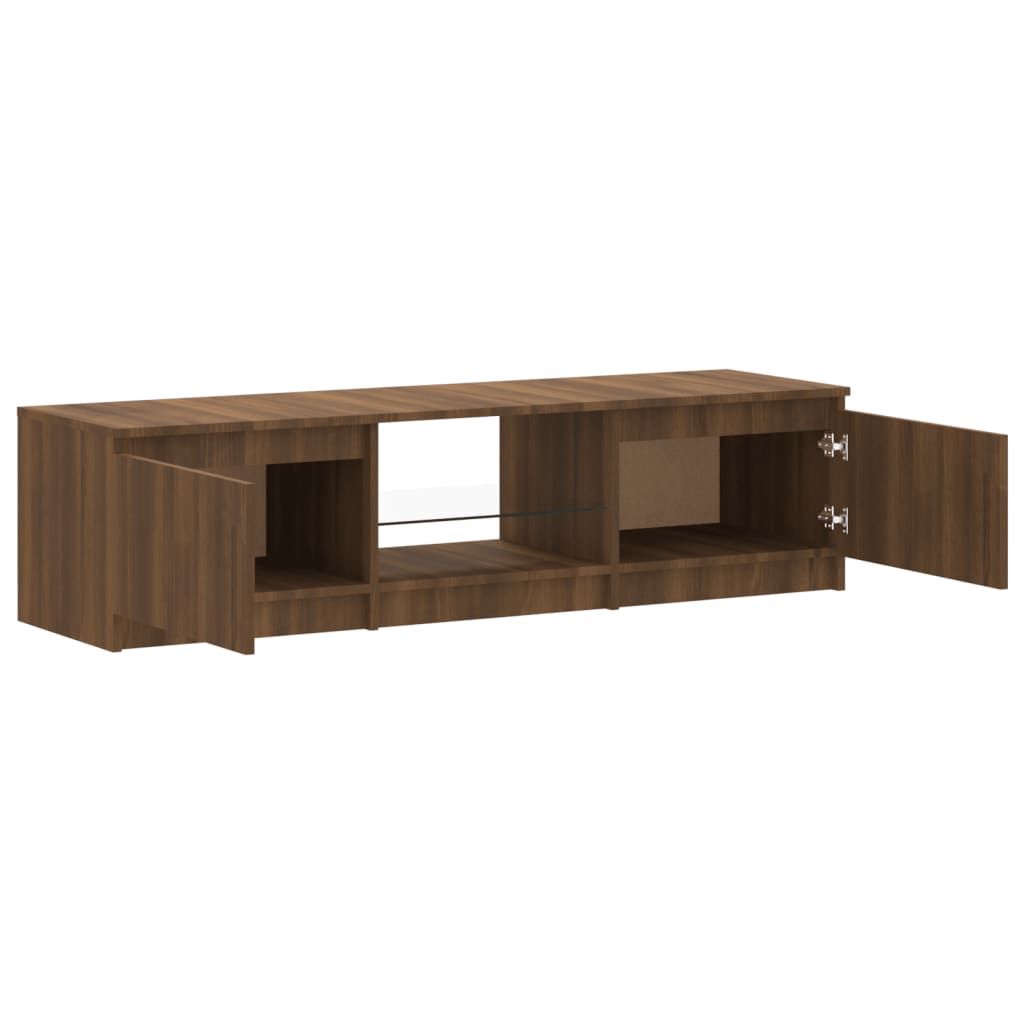 Barna tölgyszínű tv-szekrény led-ekkel 140 x 40 x 35,5 cm Barna tölgyszínű tv-szekrény led-ekkel 140 x 40 x 35,5 cm